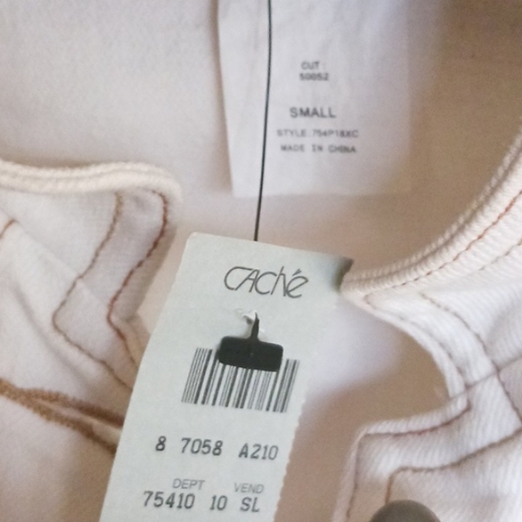 Vintage Cache New... White denim jacket,embellishments,size S, - Picture 10 of 16